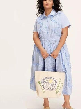 Kate Spade Target Extra Large Ribbon Short Sleeve Midi Shirtdress Shirt Dress XL